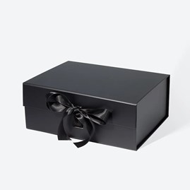 Czarne pudełko magnetyczne 255×190×102 mm ze wstążką