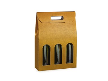 Pudełko K-873 na 3 butelki wina Złote