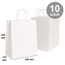 Pakiet - Torba 305x170x425 / BIAŁA 10 szt