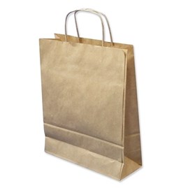 Pakiet - Torba papierowa na prezent 240x100x320 BRĄZOWA GŁADKA 10 szt