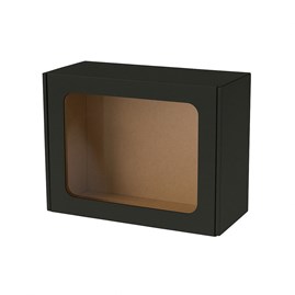 Pudełko ozdobne EKO czarne z oknem 250x200x100mm