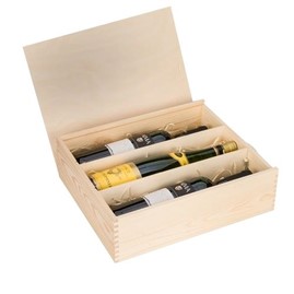 potrójne pudełko drewniane na wino