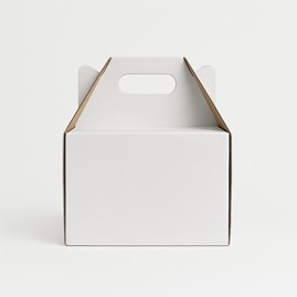 Karton Pudełko na Tort Ciasto 34x34x25 cm Biały z rączką