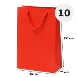 torba laminowana czerwona 170x70x250 mm 10 sztuk