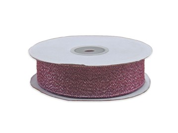 Wstążka brokatowa 25mm 32m WB7031 bordowa