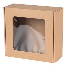 Karton z okienkiem EKO brązowy 150x150x50mm Fala E ozdobny
