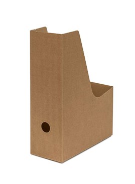 Karbowany pojemnik na dokumenty A4 szer. 9cm brąz