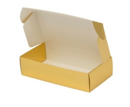 złote laminowane pudełko