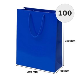 Torby prezentowe granatowe laminowane 240x90x320 mm 100 szt