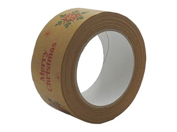 Taśma Świąteczna Papierowa Merry Christmas +Śnieżka 48mm/50m