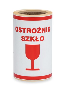 Naklejka ostrzegawcza "Ostrożnie szkło"