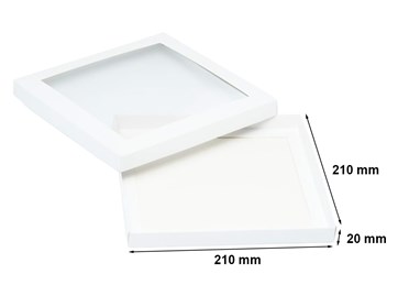 Pudełko ozdobne białe 210x210x20mm z oknem