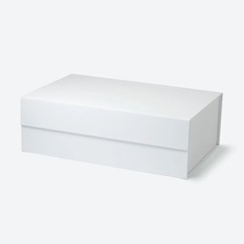 Eleganckie białe pudełko magnetyczne 305×203×102 mm