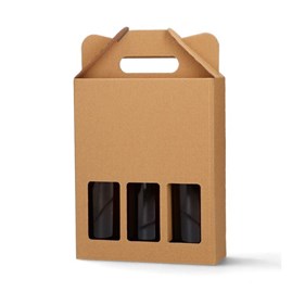 Pudełka karbowane ozdobne na 3 piwa 210x70x265mm 10szt