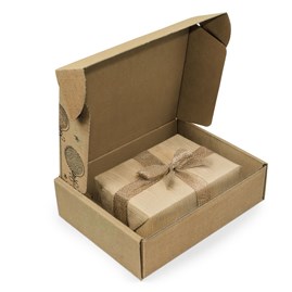 Pudełko świąteczne karbowane 250x200x70mm Bombki F427