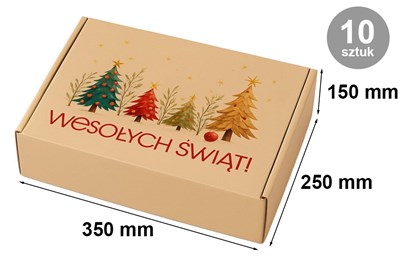 karton świąteczny, pudełko fasonowe, karton choinki, pakiet 10 sztuk, karton prezentowy