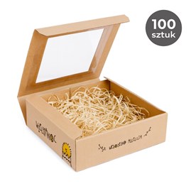 Zdjęcie zbiorcze dużej ilości kartonów Alleluja (100 szt.), ustawionych w stosy lub zapakowanych w kartony zbiorcze.