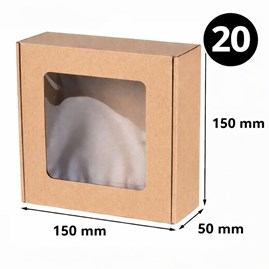 Karton z okienkiem EKO brąz 150x150x50 mm