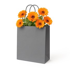 Szara torebka papierowa 180x80x225 mm z uchwytem skręcanym – stylowa i kompaktowa