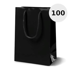 Torba Papierowa Laminowana Czarna 170×70×210 mm 100 sztuk