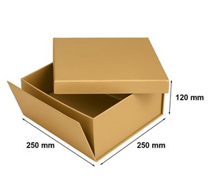 Pudełko składane z wiekiem 250x250x120 Złote