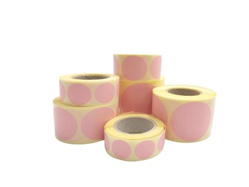 Naklejki okrągłe Fi60mm 500szt. Różowe Pastelowe