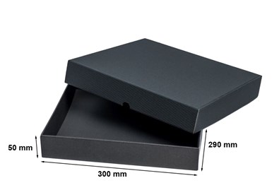 Pudełko karbowane czarne 290x300x50mm