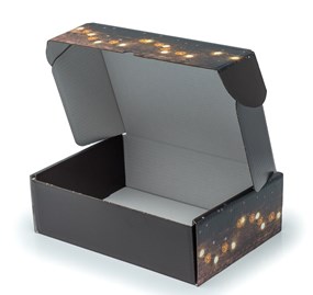 Pudełko świąteczne 310x220x98 mm Złoto-Czarne Renifer F427