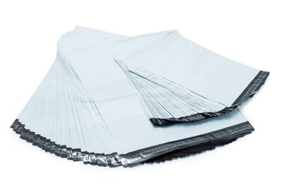 Srebrny eko foliopak kurierski 320x450 mm 50% recyklatu – zestaw 50 szt.