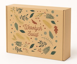karton świąteczny MIX, pudełko prezentowe fasonowe, opakowanie Wesołych Świąt, karton ozdobny święta, karton fasonowy szary