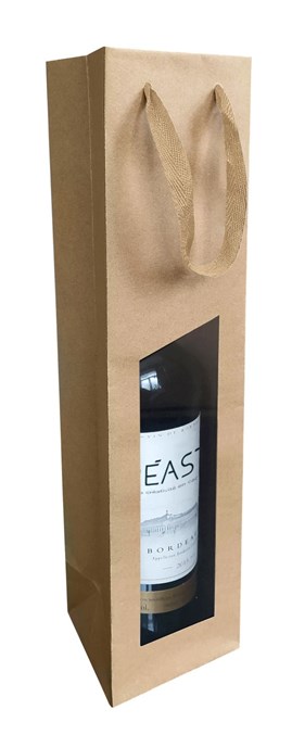 Torba Z OKNEM na butelkę 95x91x385mm KRAFT