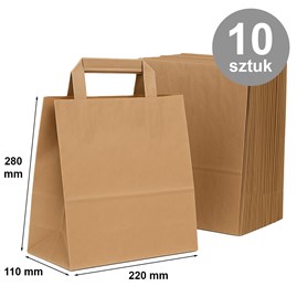 Pakiet Torba 220x110x280 / Brązowa GŁADKA 10szt