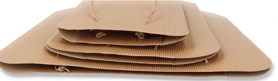 Torba z tektury karbowanej 160x60x250mm, sznurek papierowy