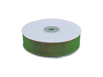 Wstążka brokatowa 25mm 32m WB7008 zielona
