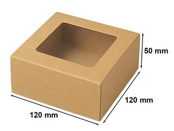 Pudełko Magnetyczne Kraft z Okienkiem 120x120x50mm (zew.)