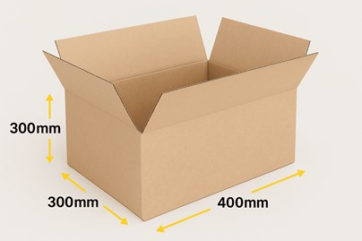 Brązowy karton klapowy 400 x 300 x 30 mm