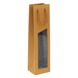 Torba Z OKNEM na butelkę 95x91x385mm KRAFT