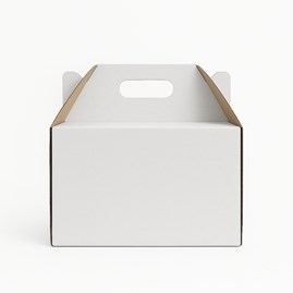 Karton Pudełko na Tort Ciasto 42x32x25 cm Biały z rączką