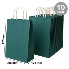 Pakiet - Torba 305x170x425 / ZIELONA 10szt