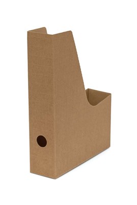 Karbowany pojemnik na dokumenty A4 szer. 6cm brąz