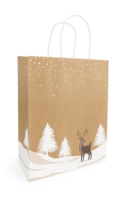Świąteczna torebka papierowa TINO 180x80x220 mm z uchwytem skręcanym – mała i elegancka