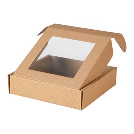 Pudełko ozdobne karbowane z oknem 200x200x50mm