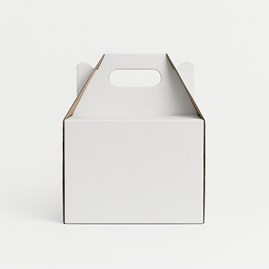 Karton Pudełko na Tort Ciasto 26x26x25 cm Biały z rączką