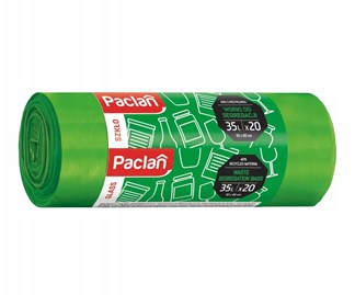 Paclan worek do segr szkło 35l 20 szt zielony