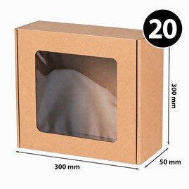 Pudełko ozdobne z okienkiem 300x300x50 mm 20 szt