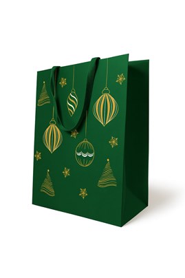 torba prezentowa, torba kraft, torba świąteczna, torba zielona, torba papierowa
