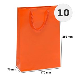 torba laminowana pomarańczowa 170x70x250 mm 10 sztuk