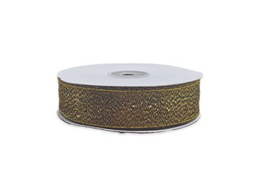 Wstążka brokatowa 25mm 32m WB7004 ciemna złota