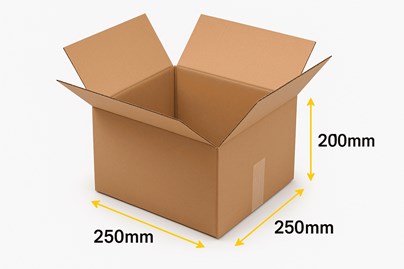Karton klapowy trzywarstwowy kwadratowy 250x250x200mm B360
