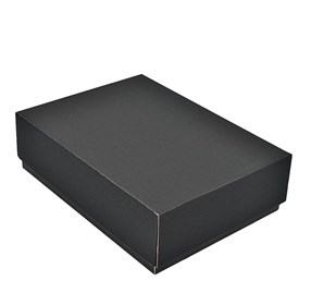 Pudełka karbowane z wieczkiem czarne 350x300x90mm, 10 sztuk